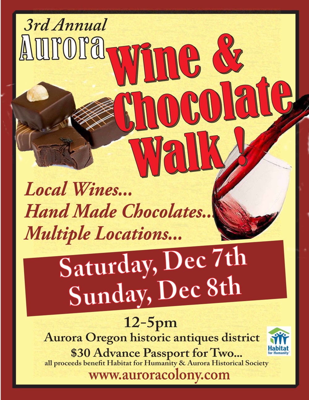 Wine & Chocolate- get tickets 8x11 poster